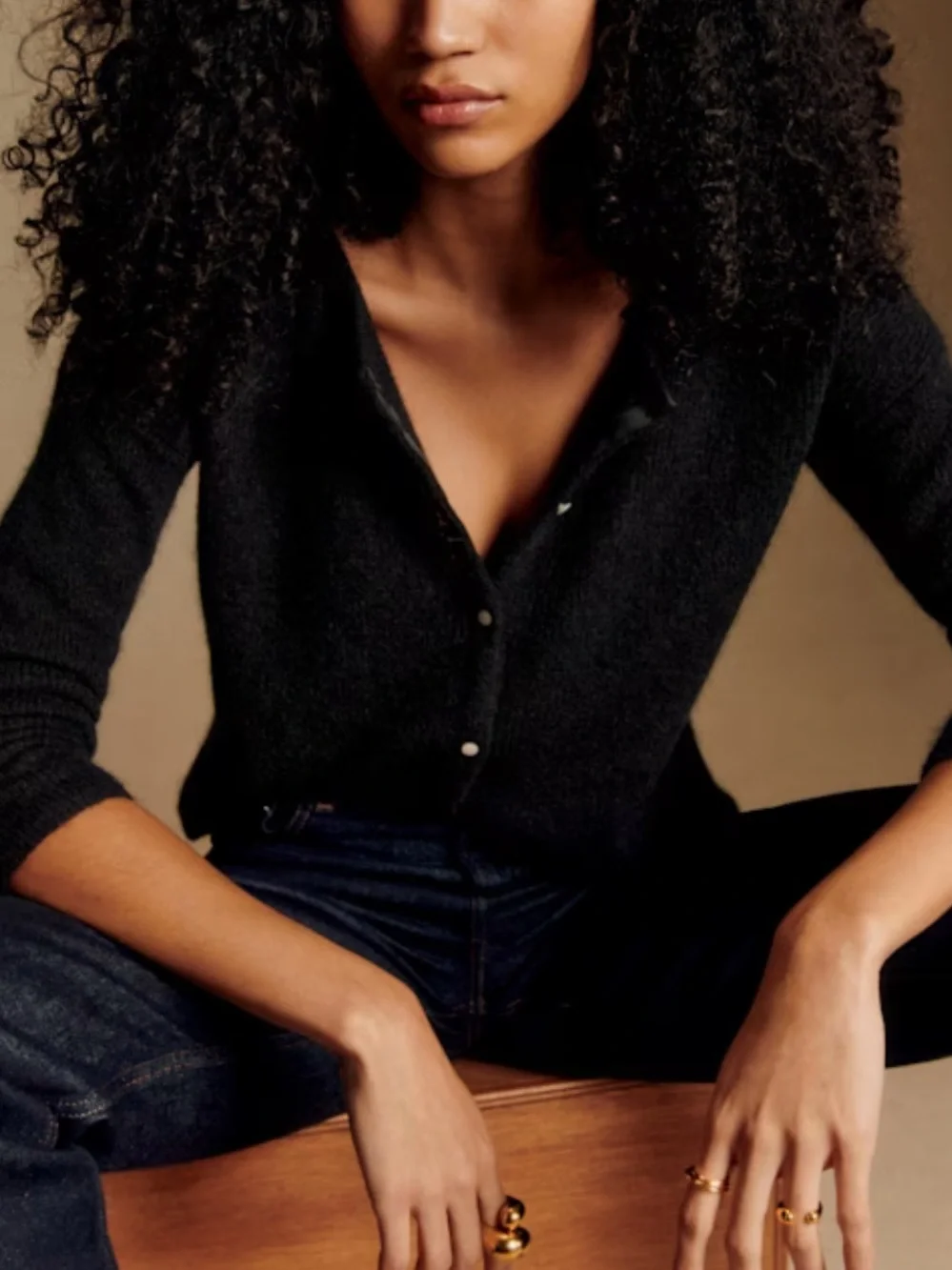 SEZANE Gaspard Cardigan in Black Size Small - Picture 3 of 9